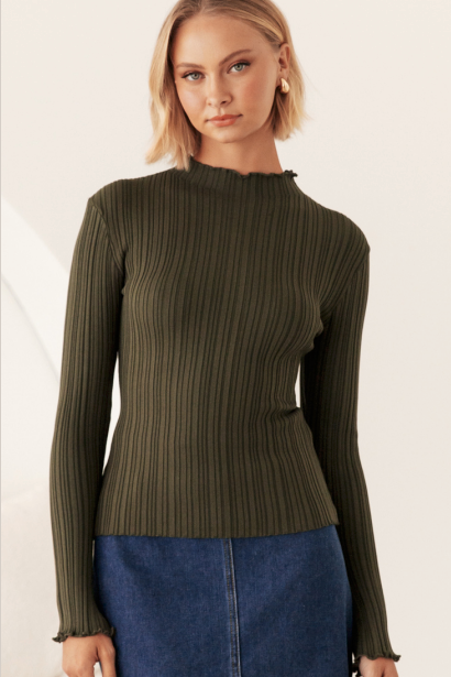 Ohrid Knit Top - Olive