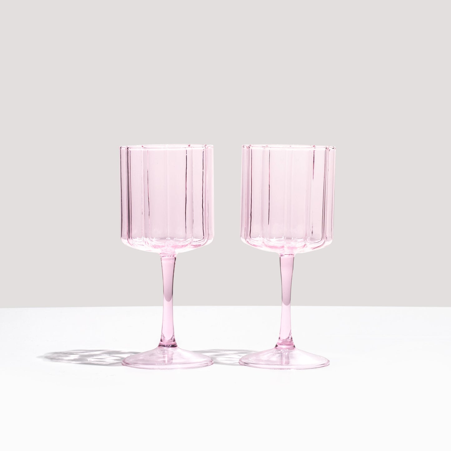 Wave Wine Glasses Pink - Set of 2
