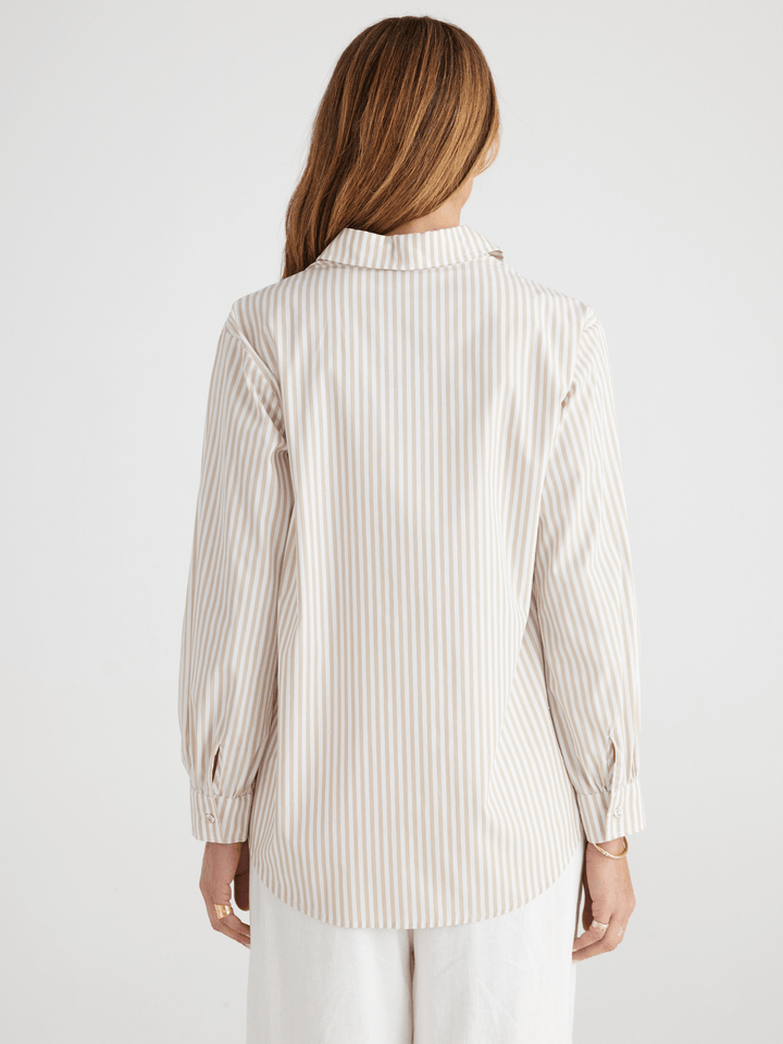 Audrey Shirt - Sand Stripe