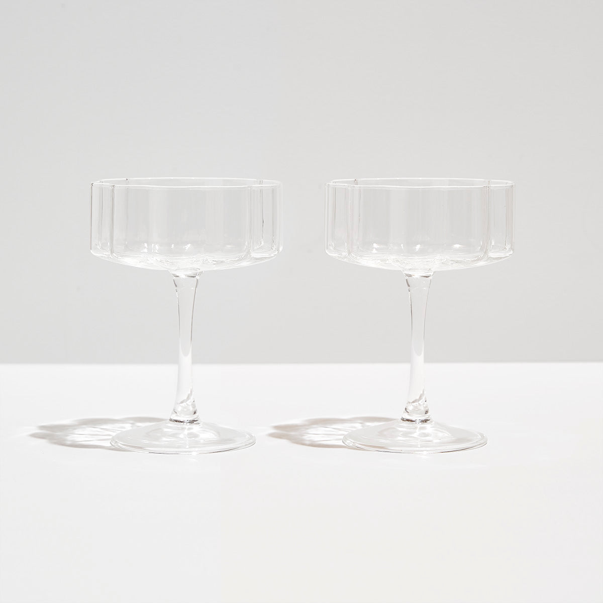 Wave Coupe Glasses Clear - Set of 2