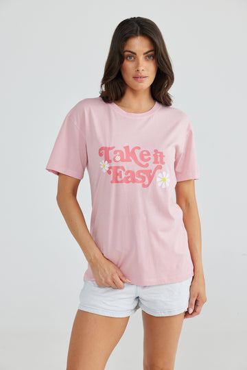 Take it Easy Tee - Pink