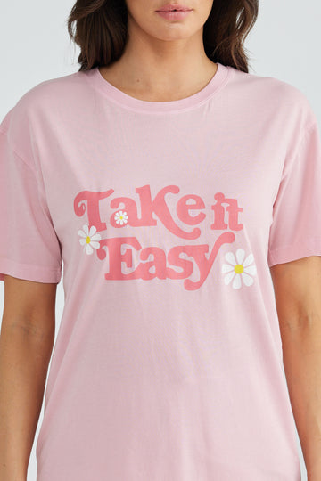 Take it Easy Tee - Pink