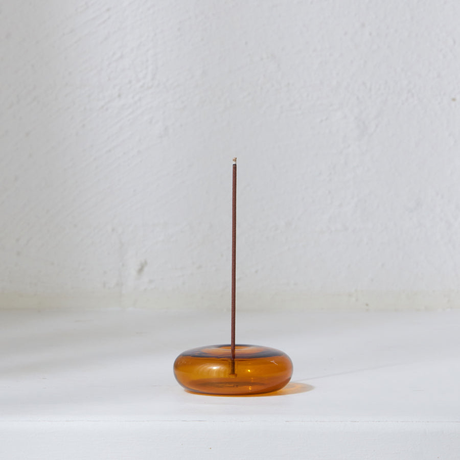 Glass Incense Holder - Amber