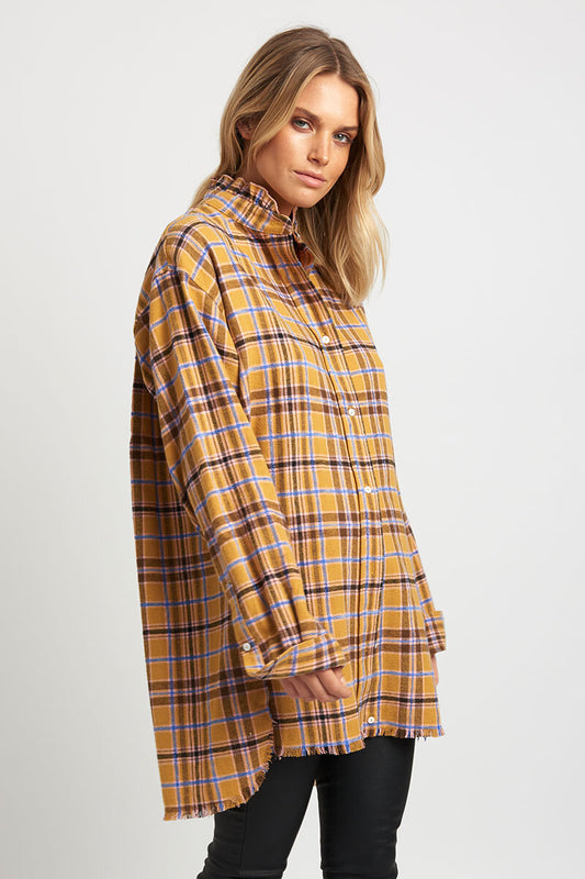 The Frill Flannel Shirt - Camel