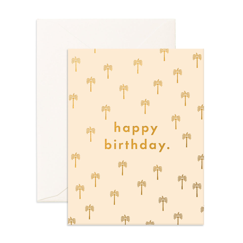Golden Palm Birthday Card