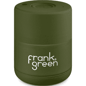 6oz Stainless Steel Ceramic Reusable Cup With Push Button Lid - Khaki