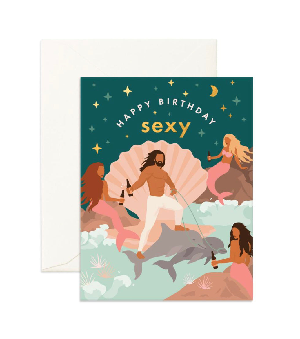 Happy Birthday Sexy Poseidon Card