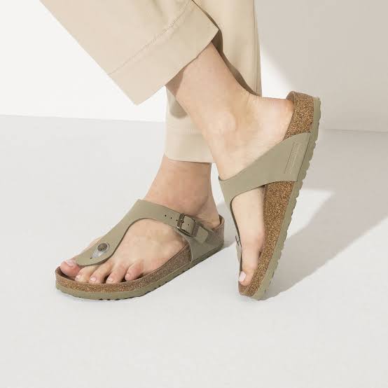 Gizeh BirkiBuc/Microfibre Earthy Faded Khaki Vegan Sandals